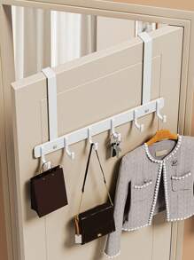 1 pieza Perchero de ganchos sobre la puerta, perchero de almacenamiento multifuncional de metal resistente con ganchos para colgar abrigos, toallas, bolsos, sombreros para la entrada, cocina, baño y sala de estar