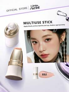 Little Ondine 4g/0.14oz Multi-Purpose Makeup Stick E02, Lightweight & Hydrating, Brightening & Natural, Long-Lasting, Easy To Apply, Portable, Can Be Used As Blush, Eyeshadow, Lipstick To Create A Fresh Makeup Look