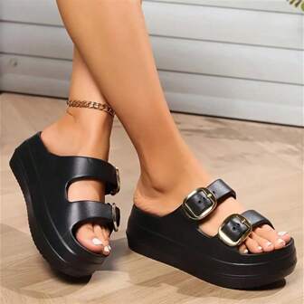 Sandalias de Plataforma Casual Chic para Mujer  Polietileno    Sandalia  Casa    Verano