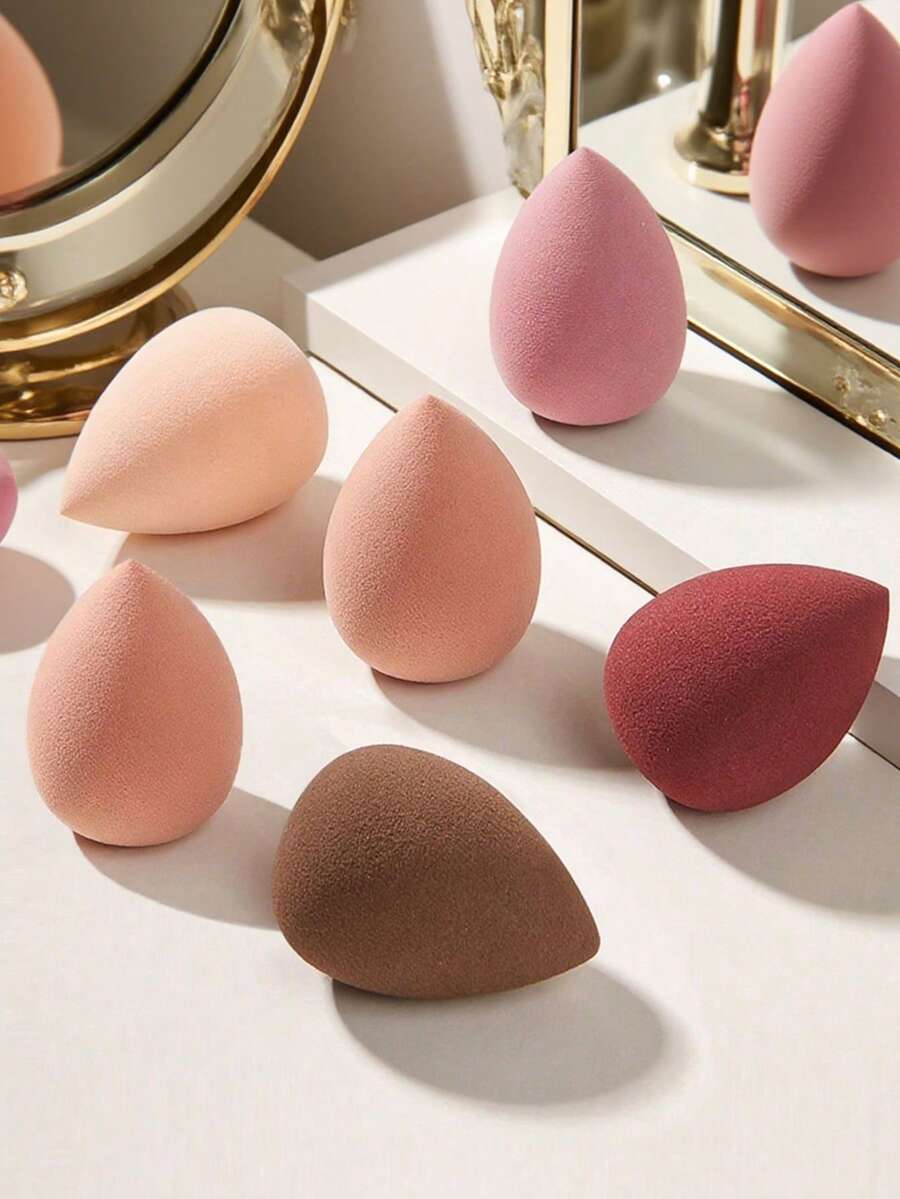 6pcs Multi-Functional Makeup Sponge Set - Suitable For Cream And Powder Concealer, Loose Powder And Foundation, Soft Texture, Easy To Blend, Achieve Flawless Makeup | 6pcs Set, Includes Ample Replacement Sponges, Suitable For Daily Makeup And Touch-Ups, Portable, Create Seamless Base Makeup. Cosmetics, Affordable, Room Decor, Vanity, Travel, Bedroom, Makeup Accessories, Powder Puff, Makeup Blender, Makeup Sponge - 彩色 - 查看 1