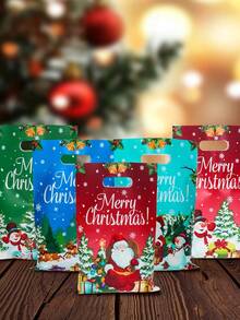 50pcs Christmas Gift Bags Handbags,Santa Claus Snowman Christmas Tree Design Plastic Bags,Holiday Party Favor Bags,Christmas Gift Decoration Bags, Merry Christmas Decorations,Christmas Party Supplies, Christmas Small Gift Bags,Shopping Small Goods Wrapping Bags,Christmas Gift Wrap Supplies,Perfect For Small Presents
