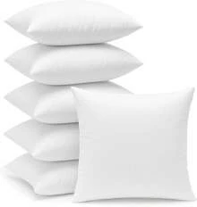 Rellenos de almohada decorativos, 1, 2, 4 o 6 piezas de almohadas de fibra, almohadas para exteriores, relleno suave y esponjoso, decoración del hogar para cama, sofá, dormitorio, coche, viajes, varios tamaños: 30 x 50, 40 x 40, 45 x 45, 40 x 60, 50 x 50, 60 x 60, 50 x 70 cm