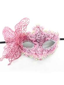 Women's Masquerade Mask, Half Face Mask With String, Party Mask With Handle, Halloween Half Face Mask (Two Styles, One With String Only, One With Handle Only) - Multicolor - View 7