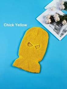 1 Pc Riding Face Mask, Knit Balaclava Full Face Mask - 2-Hole Ski Mask For Men & Women, Full Face Cover Winter Warmth And Windproof Head Cover, Breathable Outdoor Sports Mask For Skiing, Bicycles, Snowboarding & Cold Weather Activities, Winter Face Mask, Skiing Accessory, Modern Sporty Style, Durable Knit Fabric - Multicolor - View 25