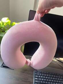 Almohada de viaje, almohada para el cuello, almohada de avión, almohada de viaje para coche, hogar y oficina, almohada de cuello para vuelos con botón a presión y funda suave, almohada en forma de U portátil para estudiantes y adultos, que soporta el cuello y protege la columna vertebral cervical mientras se estudia o se viaja en coche, oficina u otros lugares - Multicolor - Ver 4