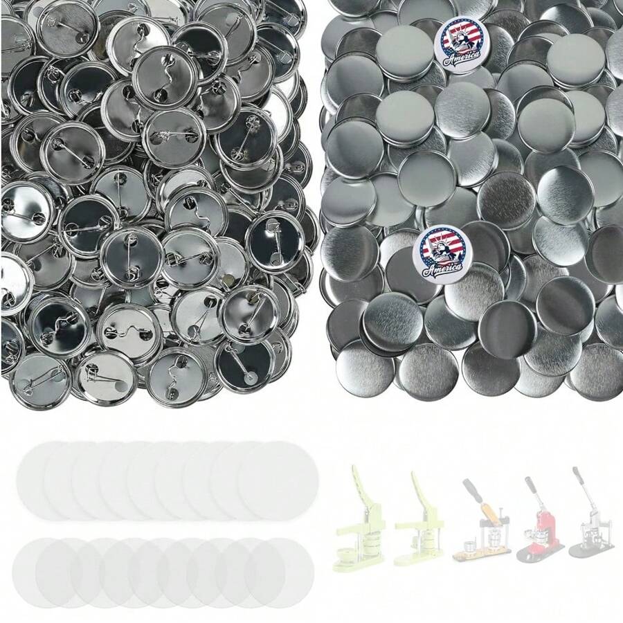 5/10/20/50 Sets Button Maker Supplies, 25-75mm Button Supplies Buttons Parts, Metal Blank Badge Parts With Blank Paper For Buttons Maker Machine Pin Maker Press