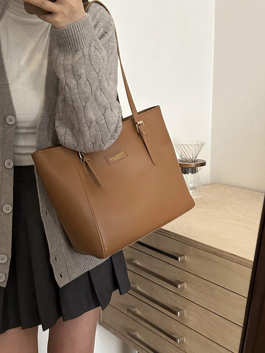 Große Kapazität Tasche für Damen Herbst und Winter vielseitig 2024 neue einfache Umhängetasche, Collegetasche für Studenten, Pendler Tragetasche