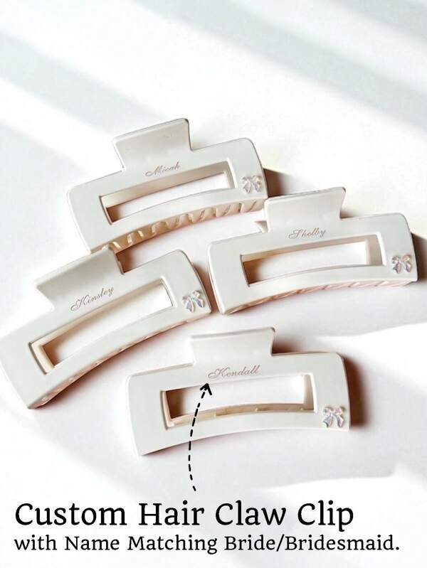 Custom Hair Claw Clip With Name Matching Bridesmaid Hair Accessory For Gift Box Item For Party Favor For Bulk Sweet 16 Gift | Bridesmaid Gift | Bridal Shower Hair Accessories For Her | Perfect Birthday Gift For Her | Custom Claw Clip