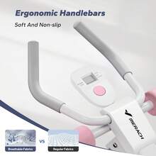 MERACH Ab Machine With Two Pull Cords, Adjustable Ab Trainer Gym Equipment For Core Workout At Home, Foldable, Knee Support, Abdominal Exercise Machine For Home, Core Training System - White & Pink - View 5