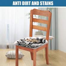 1/4/6/40pcs Halloween Themed A Skeleton Holding A Rose Printed Removable Full-Cover Stretchable Milk Fiber Fabric Chair Covers ,Restaurant Chair Covers - Square Chair Cushion Covers For Restaurant Kitchen Dining Hotel Seat Covers Removable Soft Cushion Chair Covers