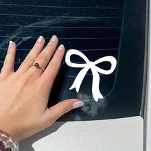 2 件可爱蝴蝶结女士汽车贴花 - 幻想主题乙烯基贴纸，光面，卡通图案自粘玻璃表面，不对称形状，一次性使用 - 均碼 - 查看 10