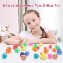 Efisday 30 PCS Stress Ball For Kids, Cute Duck Stress Ball Multicolor Squeeze Balls Stress Relief Fidget Toys Ease Anxiety Sensory Stress Balls School Goody Bag Stuffers Party Favor Gifts Toy Boys Girls
