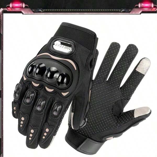 1 pieza Guantes antideslizantes para conducir motocicleta, equipo de motocicleta con dedos completos transpirables y compatibles con pantalla táctil