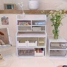 Upgraded Thickened Double Desktop Bookshelf, Dormitory Office Stationery Books Small Organizing Shelf - Size M (48cm*42cm*17cm) - View 9