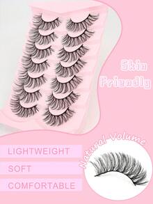 7 paia di ciglia finte di lusso - soffici, spesse e arricciate, ciglia finte sottili per uno sguardo drammatico da gatto, adatte per uso quotidiano, allungate e facili da applicare