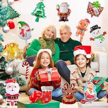 7pcs/Set Mini Santa Claus, Christmas Tree, Reindeer, Penguin, Gingerbread Man, Christmas Stocking, Christmas Bear Party Decoration Balloons, Christmas Party Decor, Surprise Gift For Son And Daughter - Multicolor - View 2