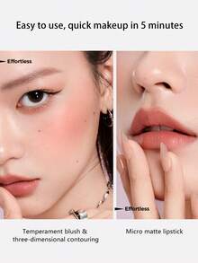 Little Ondine 4g/0.14oz Multi-Purpose Makeup Stick E02, Lightweight & Hydrating, Brightening & Natural, Long-Lasting, Easy To Apply, Portable, Can Be Used As Blush, Eyeshadow, Lipstick To Create A Fresh Makeup Look