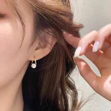 Elegant And Minimalist Style Gold Earrings, Versatile And Fashionable Earrings, Suitable For Parties And Vacations - All Year Round Durable Natural Accessories, Suitable For Daily Commuting Wear - 金色 - 查看 2