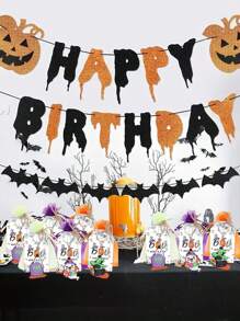 48 Stück/24 Stück Halloween Schlüsselanhänger Geschenkset, enthält 6 Stück Halloween Schlüsselanhänger, 6 Stück Dankeskarten, 6 Stück Organzabeutel und 6 Stück 40cm Leinenbeutel, mit Geist, schwarzer Katze, Fledermaus, Kürbis Mustern, geeignet für Halloween Party Gastgeschenke, Taschenanhänger, Spukhaus Dekorationen, Halloween Dekorationen