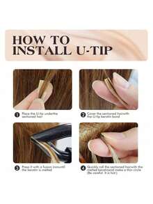 U-Tip Fusion Hair Care Nail-Ended Human Hair 1.5 Cm Long Keratin-Ended Straight Hair Bondings 12-20 Inch 50 Strands 30G - Natural Black - View 8