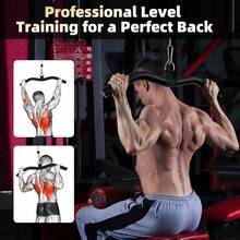 LAT Pulldown Bar Attachments For Pulley Cable Machine, Single D-Handle Tricep Press Down Bar With Rubber Handle, D Handle Cable Accessories For Gym - Black - View 5