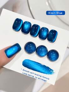 XEIJAYI 1支装 15毫升 蓝色猫眼美甲凝胶 半永久美甲浸泡 UV LED 美甲沙龙 DIY 美甲沙龙凝胶 适合春夏美甲 - 寶藍色 - 查看 5