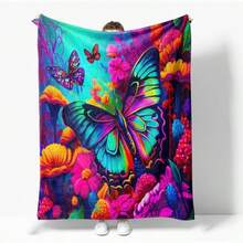 Hippie Throw Blanket Sun Moon Stars Bohemian Style Throw Blanket Astral Blanket Double-Sided Polyester Home Decor Bedding Sofa Recliner Cover Hippie Room Decor Black Purple 76.2cm X 101.6cm - Powder Green 008 - View 20