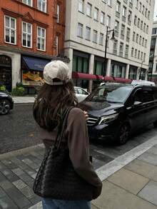 FOR BEAUTY 春夏新款纯色V领单排扣针织长袖开衫，时尚简约韩版，温柔休闲优雅，适合外出和通勤，春季女士针织衫外套 - 咖色 - 查看 7