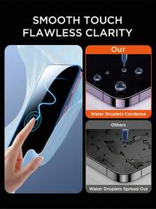 2-Pack 9H High Toughness Privacy Screen Protector Compatible With IPhone 11-17 Full Series, One-Time Application, Easy Installation, Precise Fit, No Bubbles Or Edges; Ultra-Clear Front Display, Side Privacy Protection, Smooth Touch, Scratch-Resistant. - Black - View 5