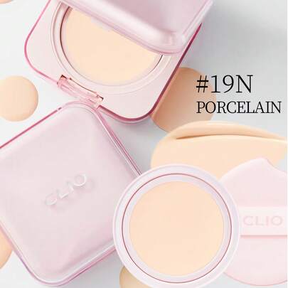 Clio K-Beauty KILL COVER MESH GLOW ESSENTIAL CUSHION FOUNDATION SET, 15g*2 [含替换装], SPF50+ PA++++, 无瑕透亮肌肤, 光泽妆容, 保湿, 无粉感, 轻盈透气, 可叠加遮瑕, 韩国化妆品