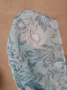 Savoree New Summer Floral Print V-Neck Chiffon Ruffle Trim Splice Long Sleeve Vacation Dress