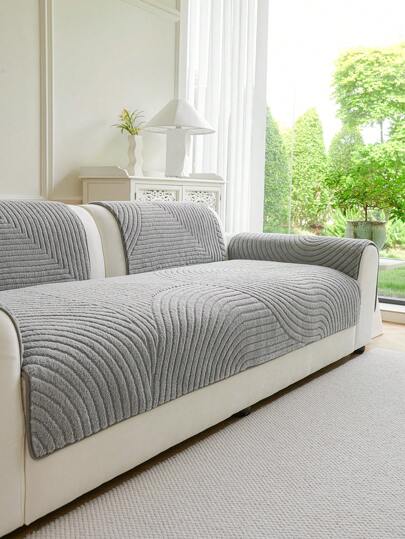 1件波西米亚风格加厚绒面沙发套，绗缝工艺，防滑，四季皆宜，可机洗，宠物友好，柔软绒面面料 - 非常适合客厅、卧室、办公室家居装饰。