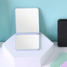Pocket Mirror, Compact Travel Makeup Mirror, Double-Sided, Portable, Foldable, Handheld, Small Mirror, Can Be Used As A Gift (1 Piece) - Màu xanh lam - Xem 1