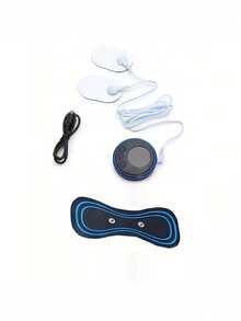 1 Set Portable Mini 8-Mode 19-Level Rechargeable Massage Machine, 1 Connector Clip + 1 Neck Massage Patch, Suitable As Holiday Gift For Shoulder, Neck, Leg Massage For Men And Women - Black - View 3