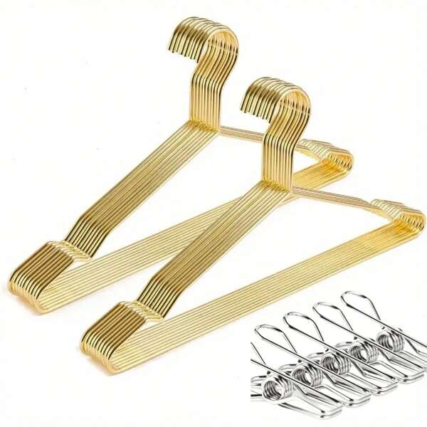 Clothes Hangers, Clothes Hanger 10pcs Non-Slip Skirt Coat Drying Hanger Wardrobe Clothing Storage Sapce Save Organizer Metal Hanger