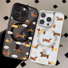 Dachshund Dog Is Suitable For Apple 16promax Magnetic Acrylic For IPhone 15 Mobile Phone Case 14/13 Anti-Fall