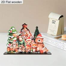 2D Flat, 1pc Animal Christmas Wooden Sign Plaque Ornament Christmas Gifts Christmas Decoration Festival Desktop Decoration Ornament Home Decoration Party Table Centerpieces Decorations Holiday Gifts For Family And Friends