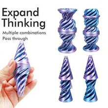 1/2/3 szt. spiralnych stożkowych zabawek na palce – stożek niemożliwy i dekoracja biurka do łagodzenia lęku, relaksacji i poprawy koncentracji – stożek niemożliwy, zabawka do dostawy w kształcie piramidy, miniaturowa iluzja linii wirowej jako dekoracja biurka, upominek, łagodzenie lęku, zabawa artefaktem dekompresyjnym, obrotowy, składany, trójwymiarowy