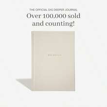 1PC White Leather COVER Dig Deeper Journal,Classic Chic Style + 180 Undated Prompts For Intention, Healing, Growth, Gratitude & Mindfulness,Perfect Self‑Care Gift For Women & Men / INSIDE THEN OUT Guided Daily Self‑Discovery Journal