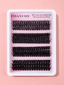 240/222 szt. puszystych, pojedynczych kępek rzęs o dużej pojemności, 10-14 mm, sztuczne rzęsy D Mix, zestaw do przedłużania rzęs DIY z klejem do rzęs, płyn do demakijażu, pęseta, do łatwej aplikacji i długotrwałego efektu w domu, zestaw do przedłużania rzęs, zestaw rzęs