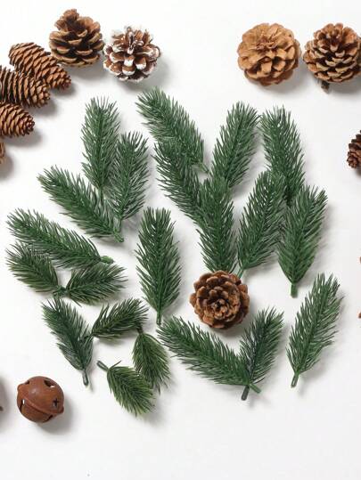 10/20 piezas de ramas de pino artificial - Decoraciones navideñas festivas - Follaje exuberante para coronas, guirnaldas y decoración del hogar DIY - Agujas de pino realistas que agregan encanto a la Navidad y los jardines - Adecuado para uso en interiores/exteriores, plantas falsas