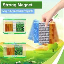 Magnetic Building Blocks Set - Children STEM Sensory Cubes, Develop Creativity, Build Magnetic Mineral World, Improve Problem-Solving Skills, Halloween, Christmas, Birthday Gift Toy, Magnetic Building Toys Set, Perfect Sensory DIY Toy For Boys And Girls, Endless Fun (Random Color And Pattern Style)