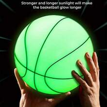 1pc Glow-In-The-Dark PVC Inflatable Luminous Bouncy Basketball Toy, Suitable For Water And Ground Games, Diameter 16cm/18cm (6.3in/7.1in) - Multicolor - View 5