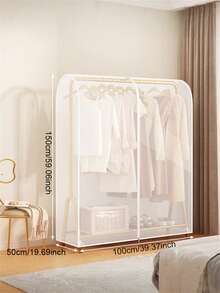 1 Pc Clear Coat Rack Cover, Dust Proof Zipper Enclosed Garment Bag Clothing Protector, Washable Hanging Garment Bag With Double Zipper/Single Zipper For Wardrobe Storage - Prevent Dust And Moisture From Coats, Suits, Dresses(Zipper Random One Small Zipper, Two Large Zippers) - Multicolor - View 17