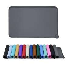 Amu Waterproof Pet Feeding Mat With High Raised Edges, Heavier And Thicker Placemats For Cat Dog Water Bowl With , Dogs Cats Food Mats For Messy Drinkers To Prevent Spill And Protect Floors