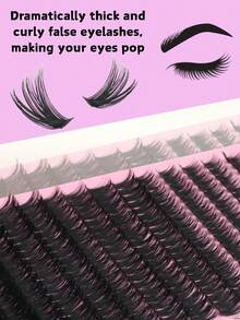 Wimpernverlängerungs-Set, 280 Stücke, 8-16mm gemischte Länge, künstliche Nerz-Wimpern D-Curl natürliche Dicke, russisches atemberaubendes Augen-Make-up, natürliche Wimpernverlängerung 3D Russischer Curl Make-up-Tool für Augen-Make-up, Wimpernbüschel, Einzelwimpern, Wimpern, Falsche Wimpern