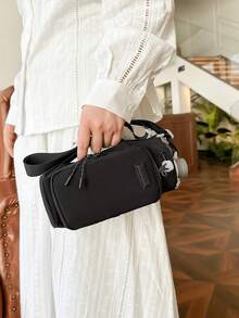 尼龙水壶套，配有可调节肩带，保温设计，适合户外徒步、露营、旅行，带拉链口袋，可用作旅行收纳包、小型行李配件、邮轮必备品、迷你便携旅行收纳包、紧凑型假日收纳包。 - 彩色 - 查看 8