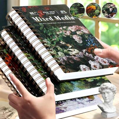 1 قطعة ، A4/A5 ، 120 صفحة ، دفتر رسم سميك بزهور مونيه ، عباد الشمس ، زهرة اللوتس ، ورق سميك 180 جرام/م2 ، تجليد حلزوني ، صفحات قابلة للتمزيق ، مناسب لتسجيل الإلهام ، يمكن استخدامه مع أقلام الرصاص والأقلام الملونة والأقلام والألوان المائية ، سهل الحمل ، مناسب لمستلزمات الرسم الفني ، عودة إلى المدرسة