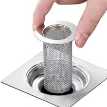 1Pc Bathroom Sewer Hair Strainer, Sink Strainer For Bathroom, Tub And Shower Sewers, Bathroom Specific - Silver - View 6