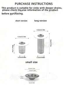 1Pc Bathroom Sewer Hair Strainer, Sink Strainer For Bathroom, Tub And Shower Sewers, Bathroom Specific - Silver - View 5